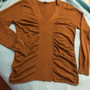 Lilla P v neck rusched sweater